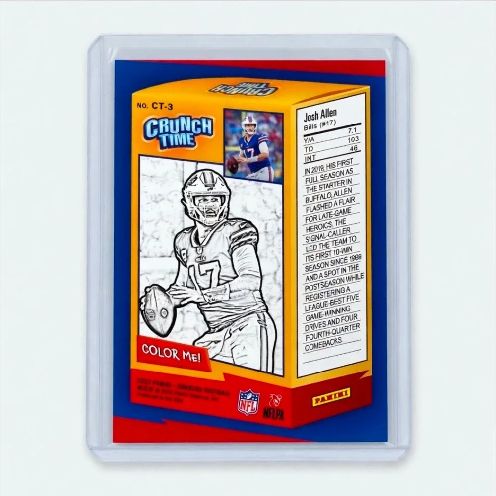 2022 Panini Donruss Crunch Time Josh Allen #CT-3 Buffalo Bills NFL Football Card - Picture 3 of 3